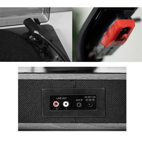 Platine vinyle Muse MT-106 BT, 3 vitesses 33/45/78 tours, Stéréo 2x5W  Bluetooth, Port USB pour la lecture et encodage+ clé USB