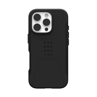 UAG Civilian Series - Coque de protection pour téléphone portable - robuste - compatibilité avec MagSafe - noir - pour Apple iPhone 16 Pro - 1