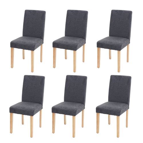 6x chaise de salle à manger Littau gris anthracite pieds clairs