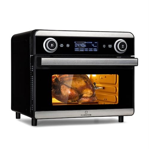 Friteuse À Air Chaud - Klarstein Aerovital Jumbo - 3 En 1 - Grille-Pain - 1550 W - 18 L - Gris