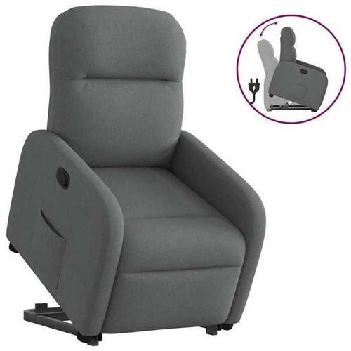 vidaXL Fauteuil de relaxation inclinable tissu gris foncé