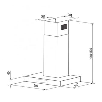 Hotte box Plasma TA9PLABOXN noir 90 cm 630m3/h