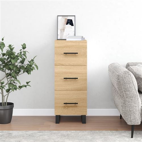 VIDAXL - Buffet - Chêne Sonoma - 34,5x34x90 cm - Image 3