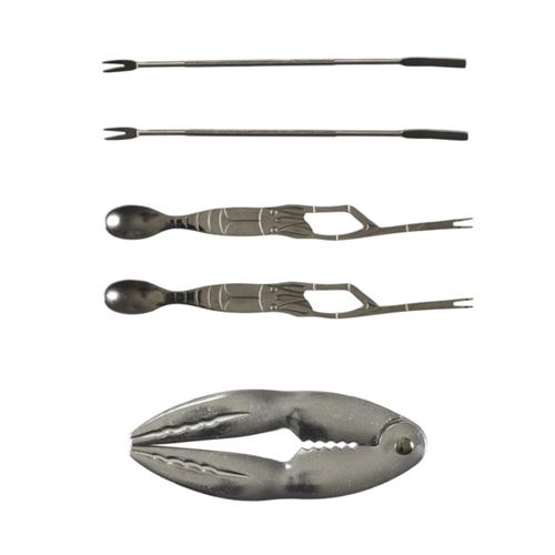 Non Communiqué Gris Coffret D'ustensiles Crustacés "5 Pièces" 20Cm
