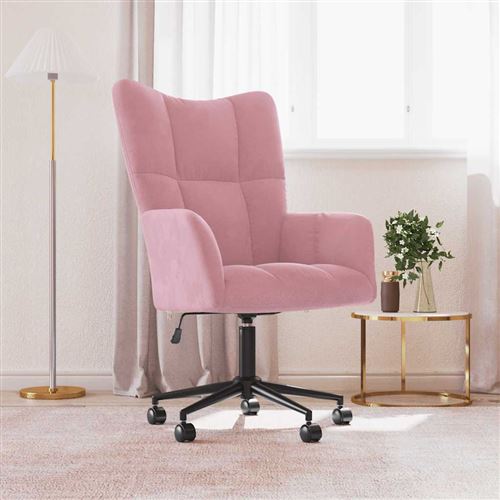 VIDAXL - Chaise de relaxation - Velours - Rose - Image 3