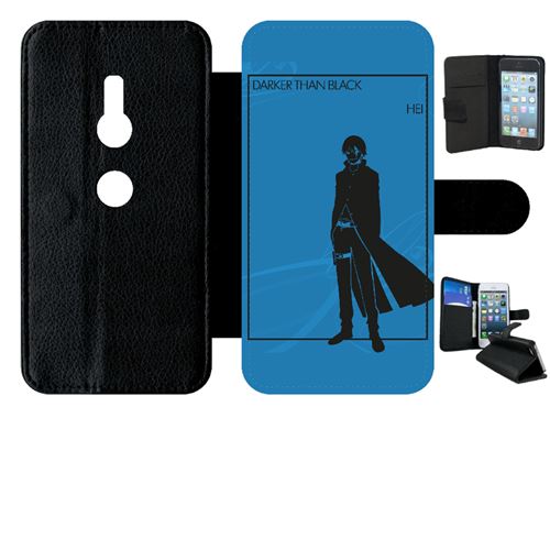 Etui My-Kase pour Xperia XZ2 - darker than black hei - Simili-cuir Noir