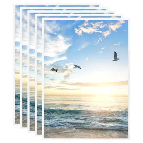 vidaXL Collage de cadres photo 5 pcs au mur table Blanc 18x24 cm MDF