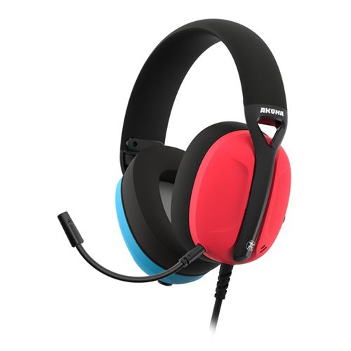 Non Communiqué Bleu / Rouge Casque Gaming Filaire Pour Nintendo Switch Seinen H03 Avec Micro Amovible Akuma