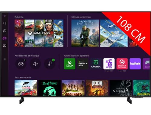 Tv led 4k 43 pouces crystal uhd hdr smart tv tizen bluetooth l.96.6 h.62.4 p.18.8 cm tu43cu8505k SAMSUNG