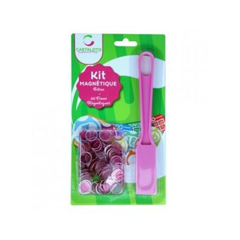 Kit Loto Bingo 3-en-1 - Trousse "J'peux Pas J'ai Loto" + Bâton Magnétique Violet + 100 Pions Aimantés