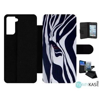 Etui My-Kase pour Galaxy S21+ 5G - motif zebre noir et blanc - Simili