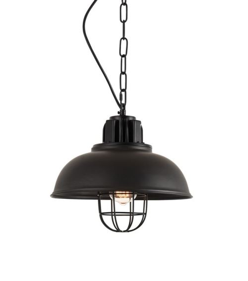 HOMEMANIA Lampe à Suspension Hero - Lustre, Industriel - pour Plafond - Noir en Métal, 33 x 33 x 145 cm, 1 x E27, Max 40W