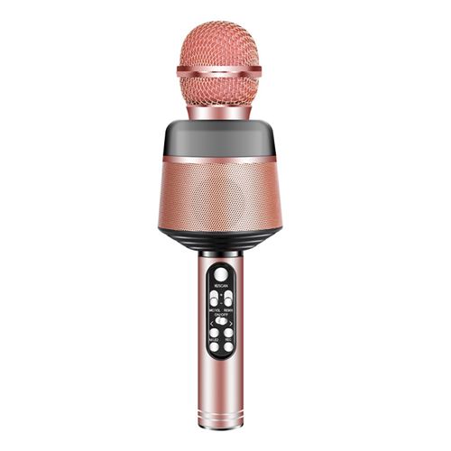 Microphone sans fil Bluetooth Microphone de studio de haut-parleur karaoké portable professionnel de KTV-Or rose