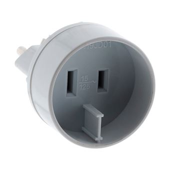 Zenitech - Adaptateur prise voyage USA vers UE - prise mâle UE vers prise femelle US - Blanc - 1