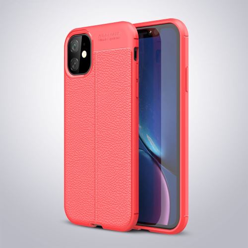 Coque en TPU litchi souple rouge pour votre Apple iPhone 6.1 pouces (2019)