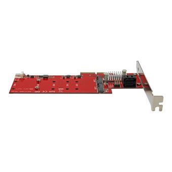 StarTech.com Carte contrôleur PCI Express RAID pour 2 SSD M.2 NGFF plus 2 ports SATA III 6 Gb/s - Carte PCIe SATA - Contrôleur de stockage (RAID) - M.2 - M.2 Card / SATA 6Gb/s - RAID 0, 1, 10, JBOD - PCIe 2.0 x2 - pour P/N: BNDTB10GI, BNDTB210GSFP, BNDT - 1