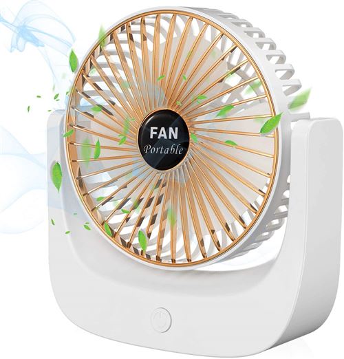 De Table Mini Portable Silencieux Ventilateur de bureau Recharge USB Fan ALlBiz,avec Vitesse de Réglage Rotatif à 120°,de Sport Voyage Camping Famille
