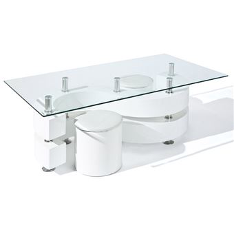 Paris Prix Table Basse Design En Verre Vertigo 130cm Blanc Achat Prix Fnac