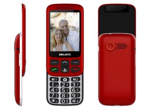 téléphone gsm rouge avec grand écran couleur 2,8