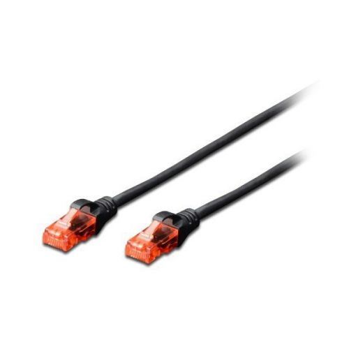 Ewent Câble réseau Type Patch Cat 6 U/UTP, AWG 24/7, 2 connecteurs RJ45, 1 m, Noir