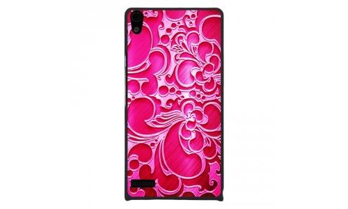 Coque rigide pour Huawei Ascend P6 avec impression Motifs arabesque fushia