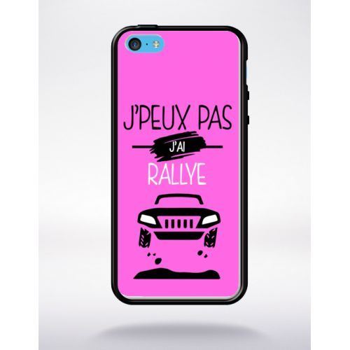 Coque j peux pas j ai rallye 6 compatible apple iphone 5c bord noir silicone