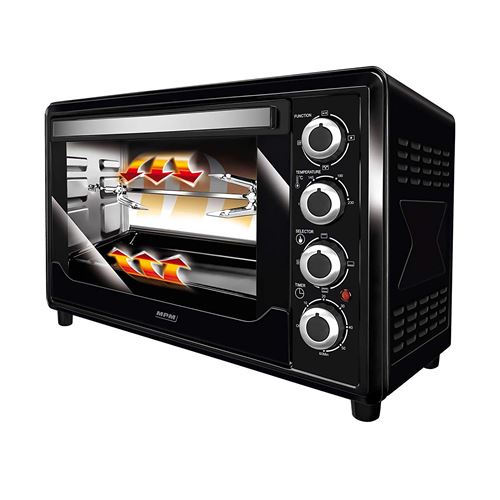 MPM MPE/07T Four électrique de table à convection 45 litres, acier inoxydable,minuterie 2000W Negro