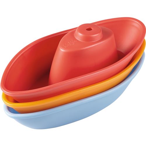 Haba jouets de bain empilables bateaux empilables 16 cm 3 pièces multicolore