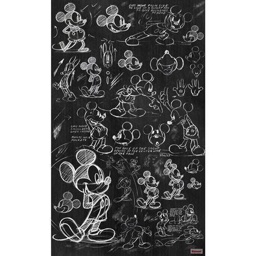 KOMAR Poster intissé tableau à la craie Mickey Disney 120x200cm