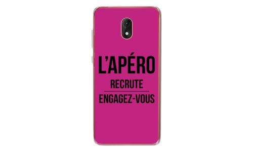 Coque souple pour Wiko Lenny 5 avec impression Motifs l'apéro recrute fushia