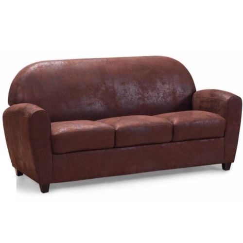 Canapé CLUB BUFALLO 3 places en microfibre vintage marron