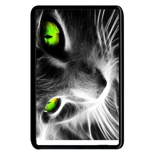 Coque amazon kindle fire 7 chat noir et blanc yeux vert
