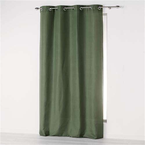 Rideau a oeillets 140 x 260 cm microfibre unie absolu Kaki
