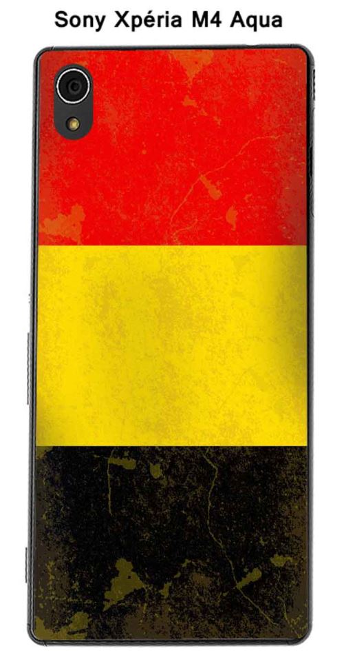 Coque Drapeau Belgique vintage pour Sony Xpéria M4 Aqua