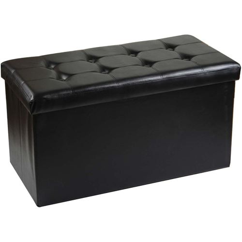 NO NAME - Banc coffre simili cuir couvercle capitonné Noir