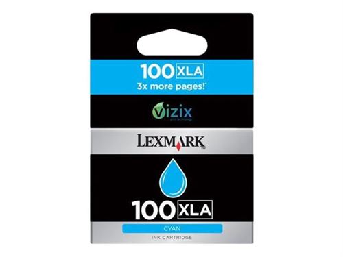 Lexmark Cartridge No. 100XLA - à rendement élevé - cyan - originale - cartouche d'encre
