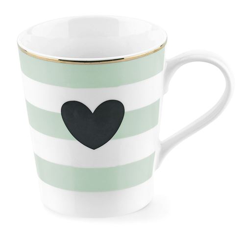 Mug avec poignée Rayures et Cur - Vert