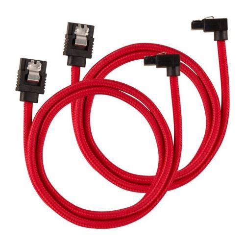 corsair corsair premium sleeved sata-kabel gewinkelt 60cm - rot noir
