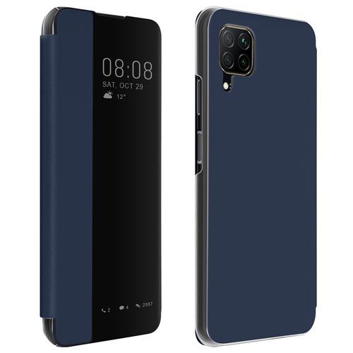 Étui pour Huawei P40 Lite avec Clapet Translucide Rigide - Bleu nuit
