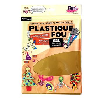 Plastique Fou - Doré - 7 feuilles - Plastique fou couleur - Creavea
