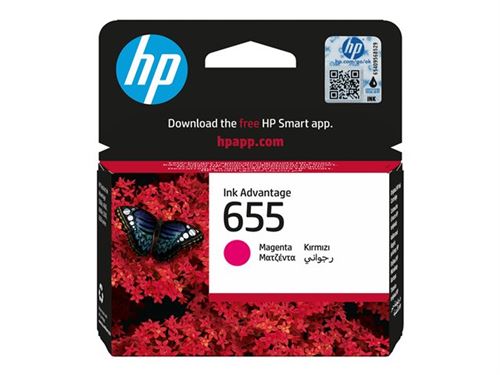 HP 655 Cartouche d'Encre Magenta Authentique (CZ111AE)