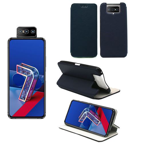 Housse bleue pour Asus Zenfone 7 ZS670KS / Zenfone 7 Pro ZS671KS protection Portefeuille bleu à Rabat avec Porte Cartes