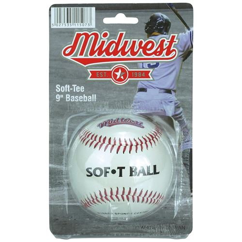 Midwest softball Soft Tee 9 pouces caoutchouc blanc/rouge