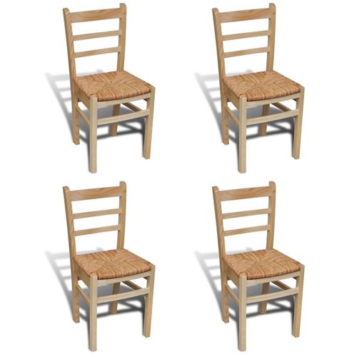 vidaXL Eetkamerstoelen grenenhout 4 st