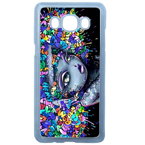 Coque Typographie Lettre Et Cheveux Colorées Compatible Samsung Galaxy J3 2016 Transparent