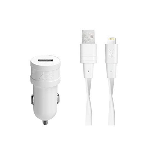 Rivacase VA4215 Auto Blanc Chargeur de téléphones Portables - Chargeurs de téléphones Portables (Auto, Allume-Cigare, 5 V, 1,2 m, Blanc)