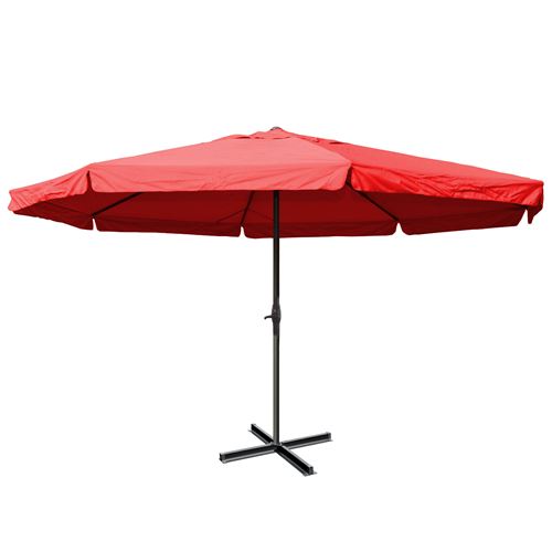 Parasol aluminium meran pro &oslash; 5m avec volant ~ bordeaux