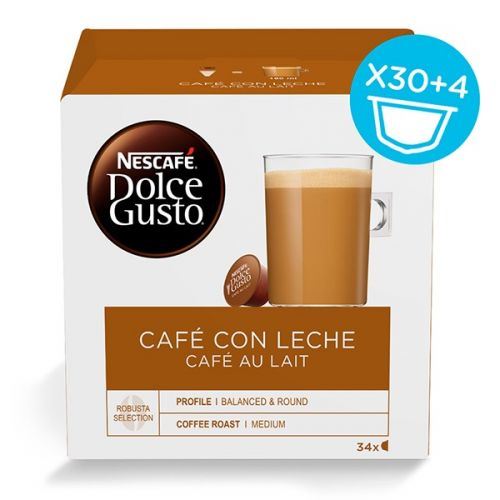 Capsules de café avec étui Nescafé Dolce Gusto (34 uds) Cafe au lait