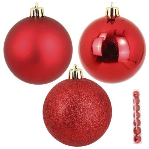Set de 7 boules - en pvc - ø8 cm - rouge 5bop658ro