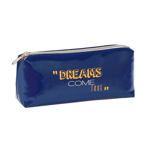 Trousse scolaire résistante brillante - Impression sur le devant Viquel Bleu